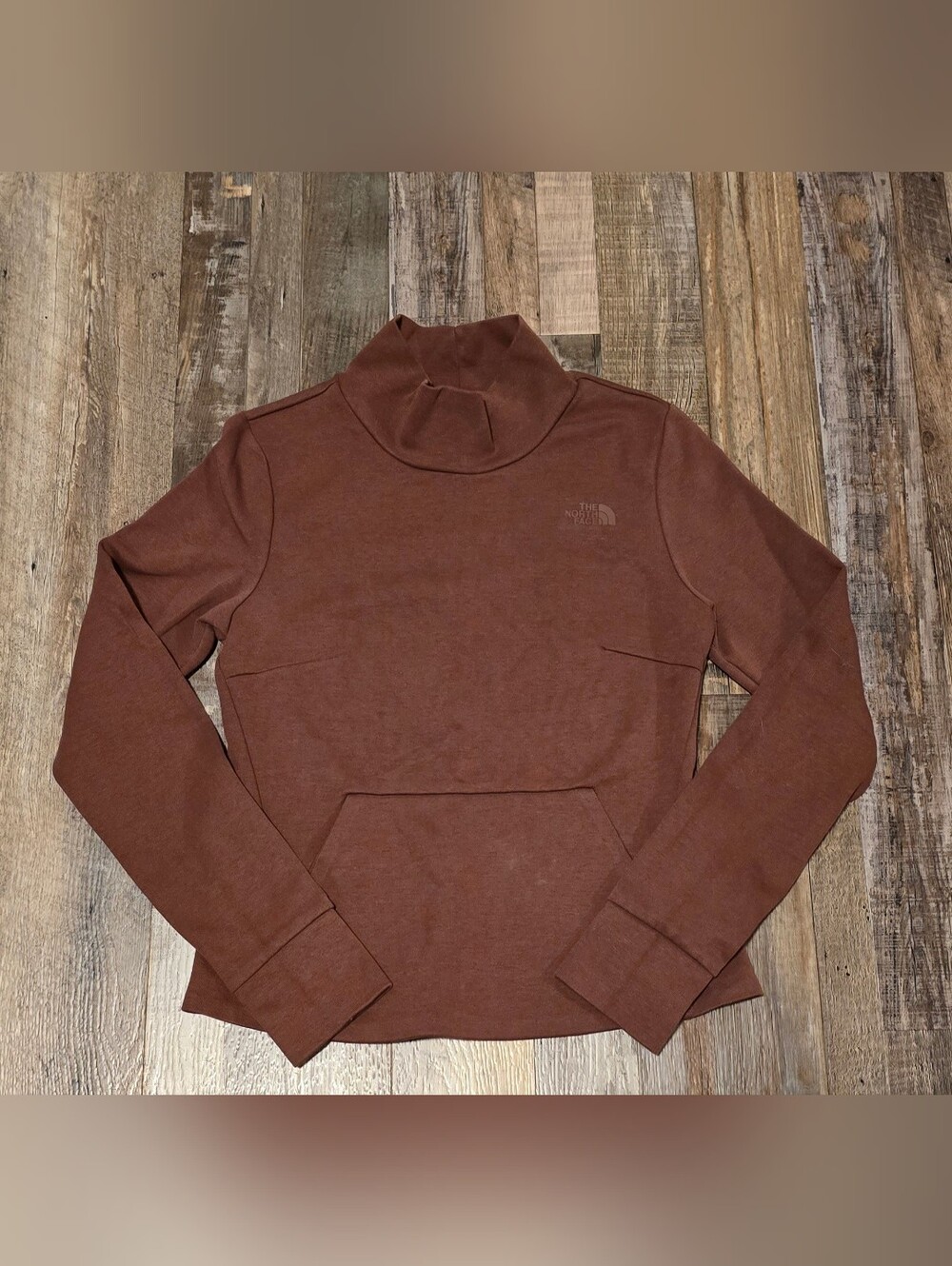 The North Face Women’s XS Brown Funnel Neck Pullover Sweatshirt Kangaroo Pocket